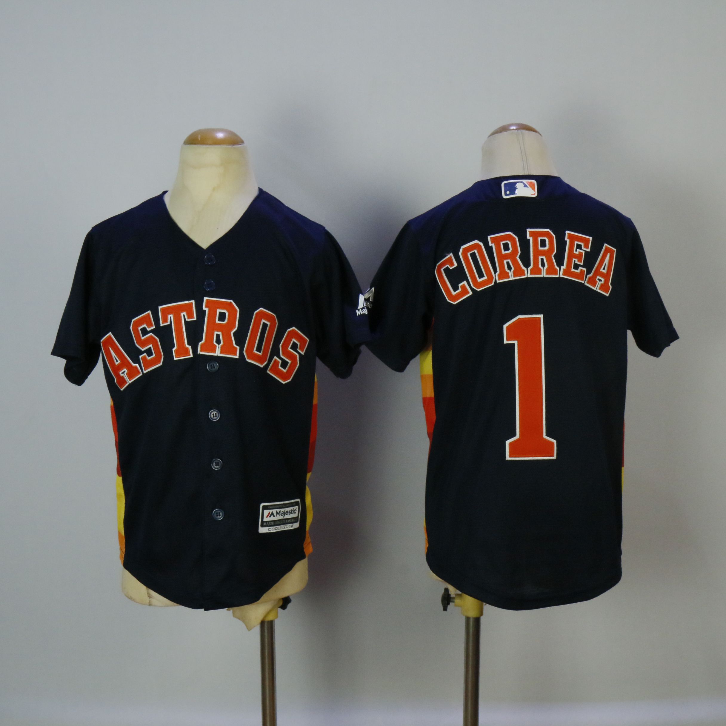 Youth Houston Astros #1 Correa Blue MLB Jerseys->youth mlb jersey->Youth Jersey